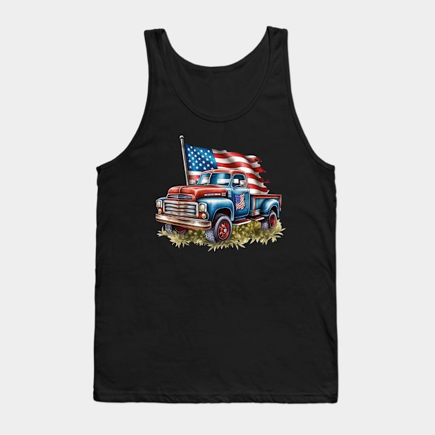 4th of July Ford Pickup Design Tank Top by Kingdom Arts and Designs